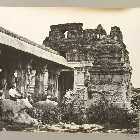 Krishna Temple Complex in Hampi with elephant statues.