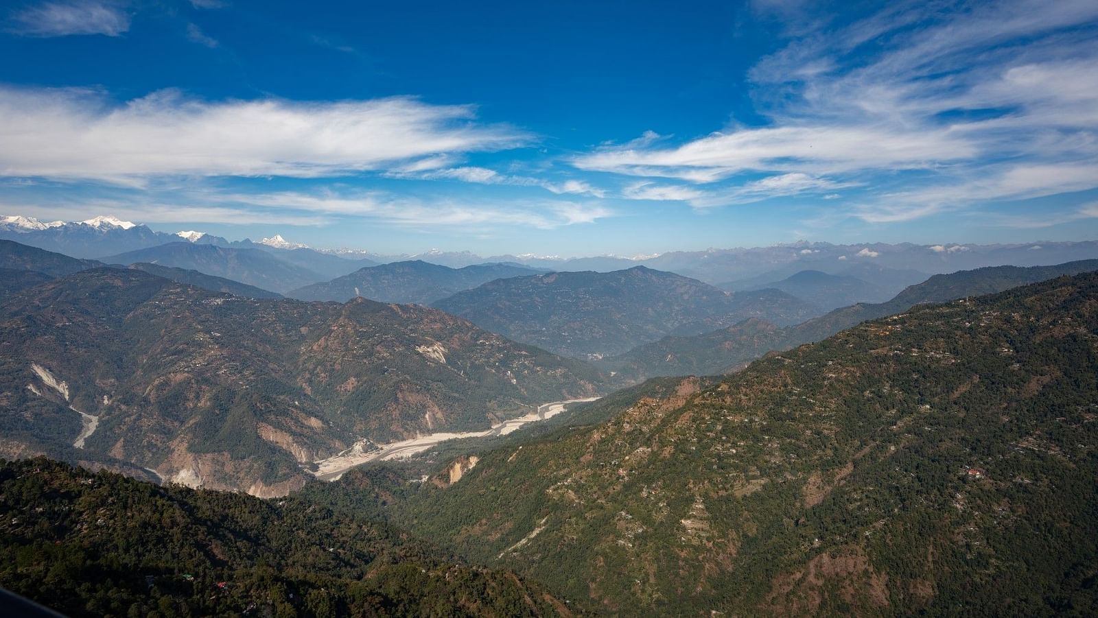 Image of a mountain range with clouds partially covering the sky at at Summit Sherpa Mountain Hotel & Spa, Kalimpong