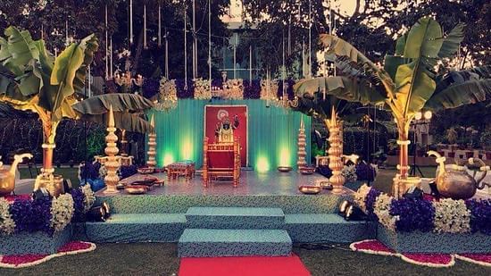 Decorated wedding stage