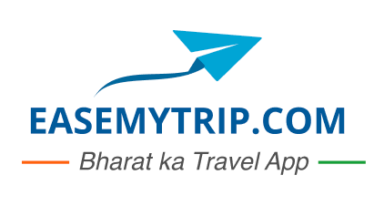 Logo of Easemytrip.com featuring a paper plane on top of the brand name and below it there is a text which says Bharat ka Travel App.