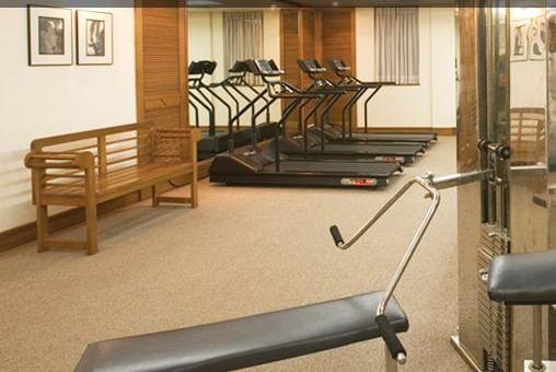 An overview of the The Retreat Club with many fitness equipments at The Retreat Hotel and Convention Centre, Madh Island