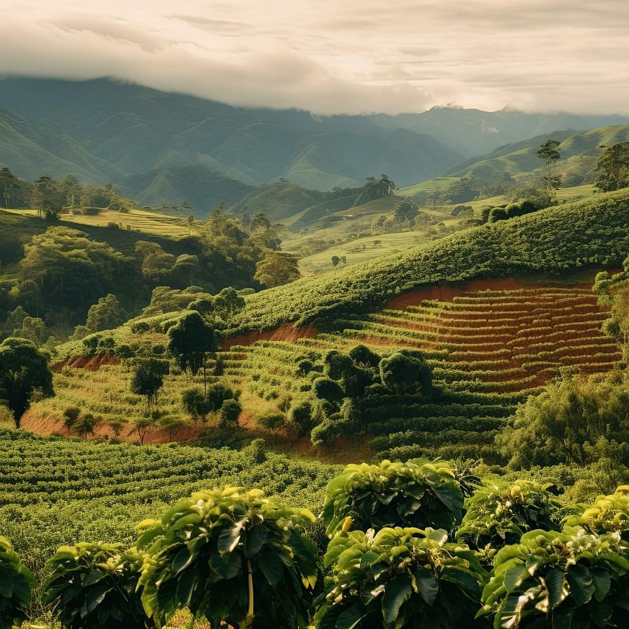 alt-text coffee-plantations-of-south-america-with-a-skyline-with-mountains-in-the-background-generative-ai-free-photo