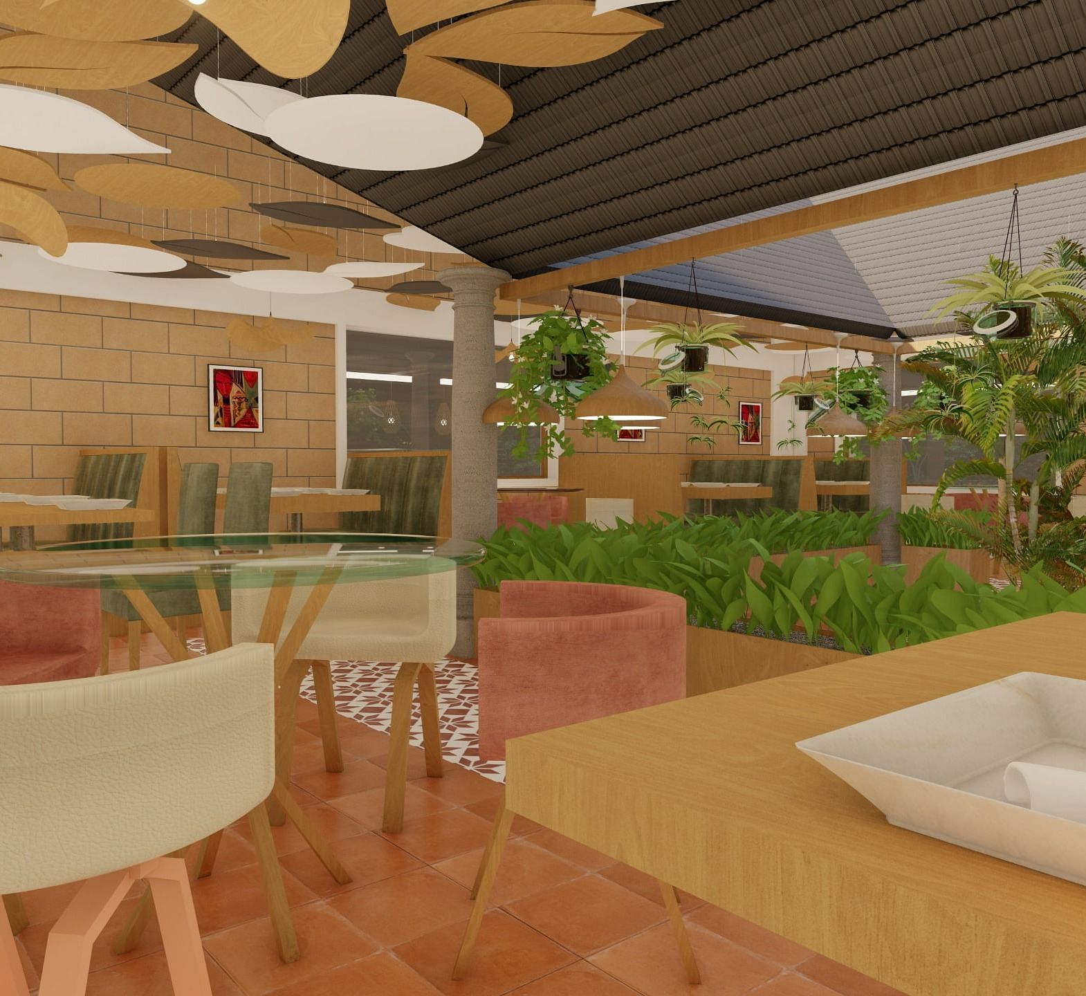 Inner View of the Restaurant at Trishvam Symphony, Krishnagiri