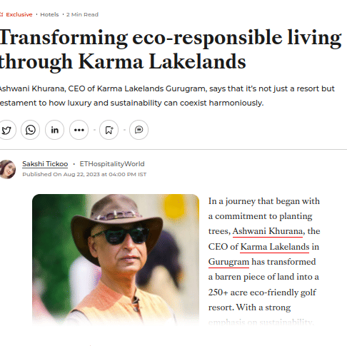 A screenshot of an article about Karma Lakelands.
