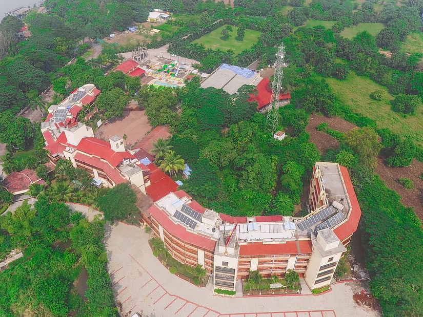 Damanganga Valley Resorts Pvt Ltd - an aerial view of the resort in Daman surrounded with lush greenery