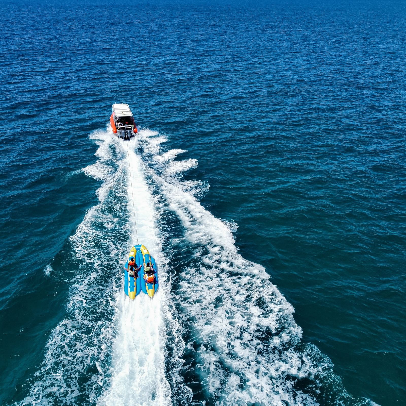 Speed boad cruising on the ocean