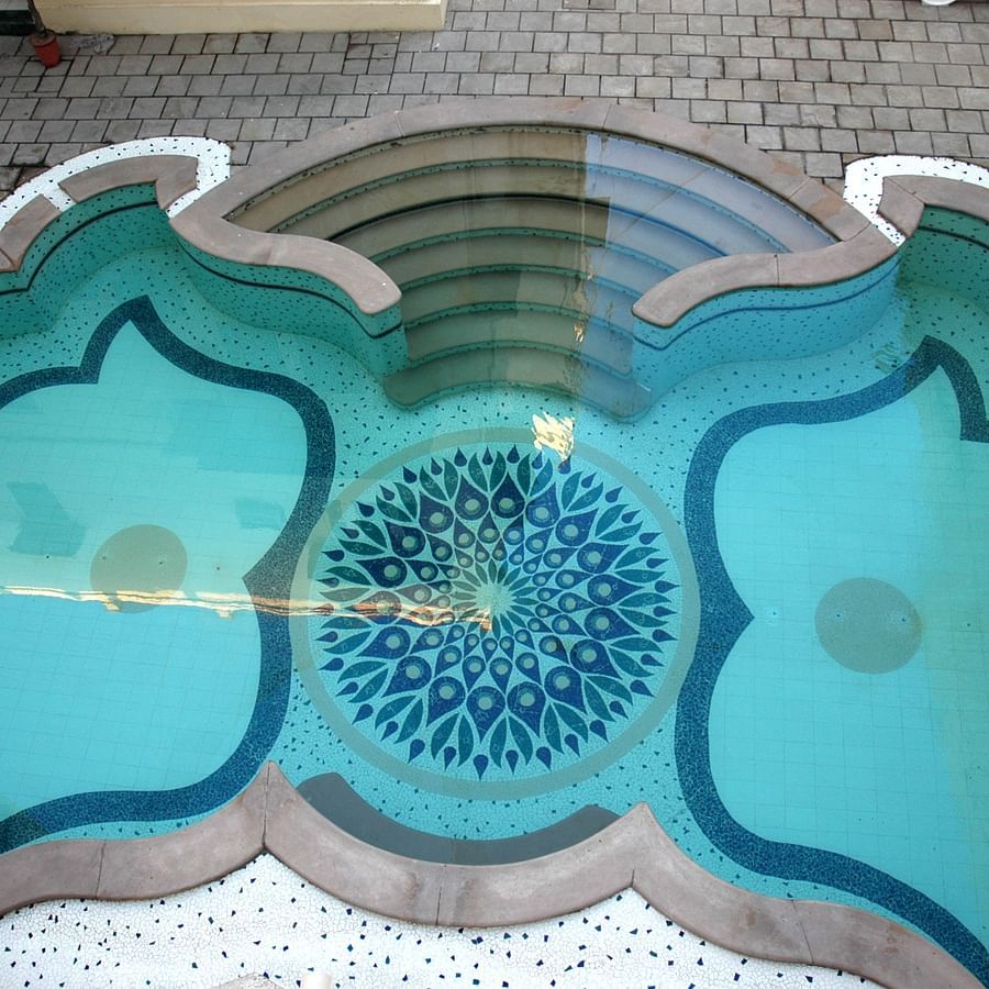Top view of the swimming pool in a butterfly shape - Mandawa Haveli, Jaipur