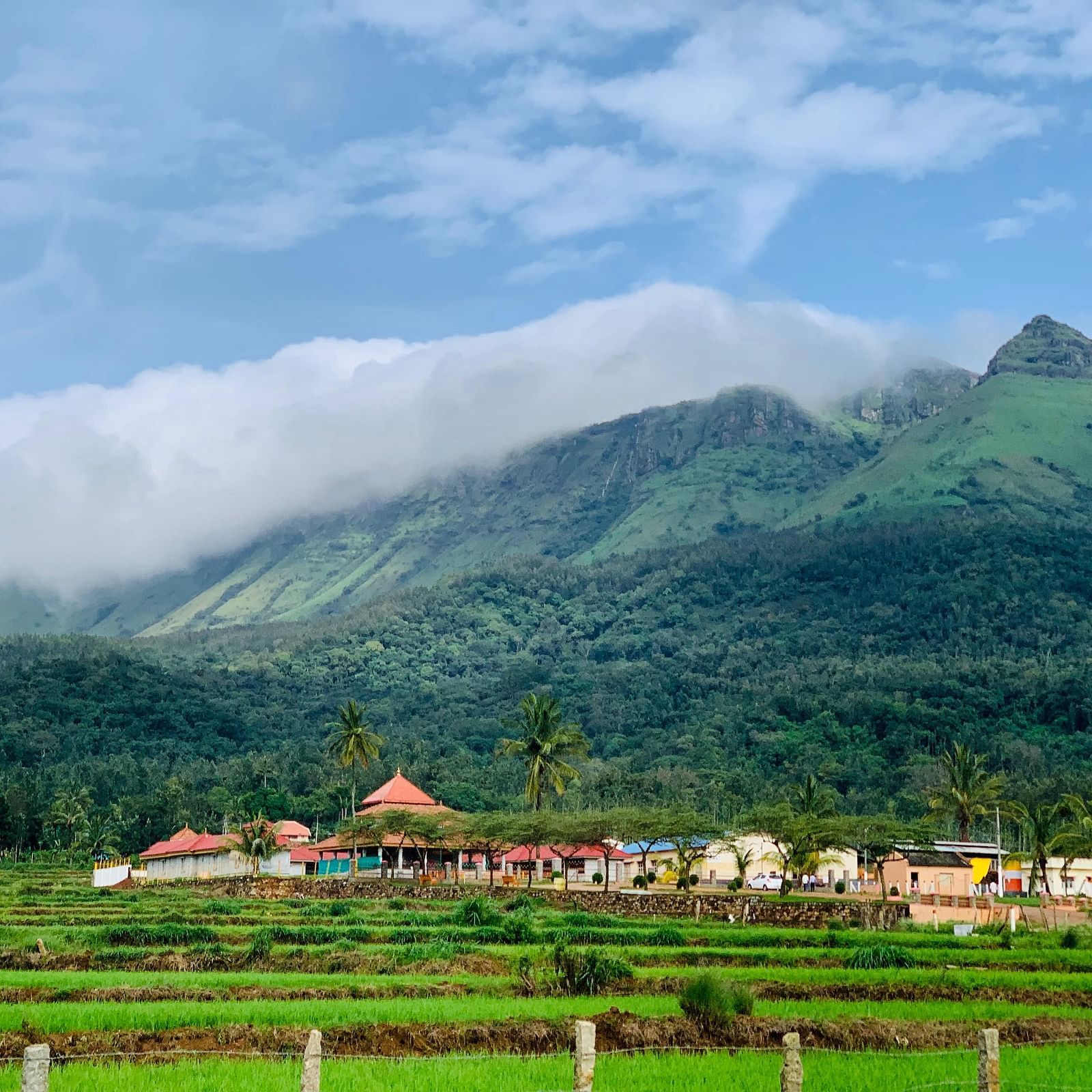 Devaramma Temple beside moutains 
