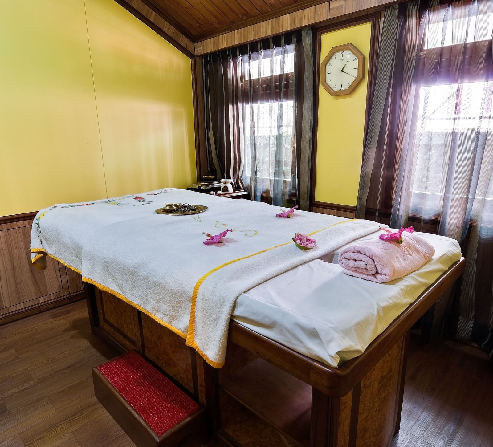 a treatment bed at the spa - Mayfair Hill Resort, Darjeeling 