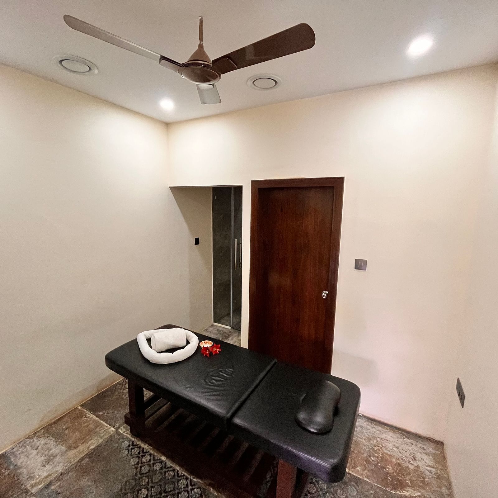 Massage table in the Spa at The Silver Sky Hotels and Resorts, Chikkamangaluru 2