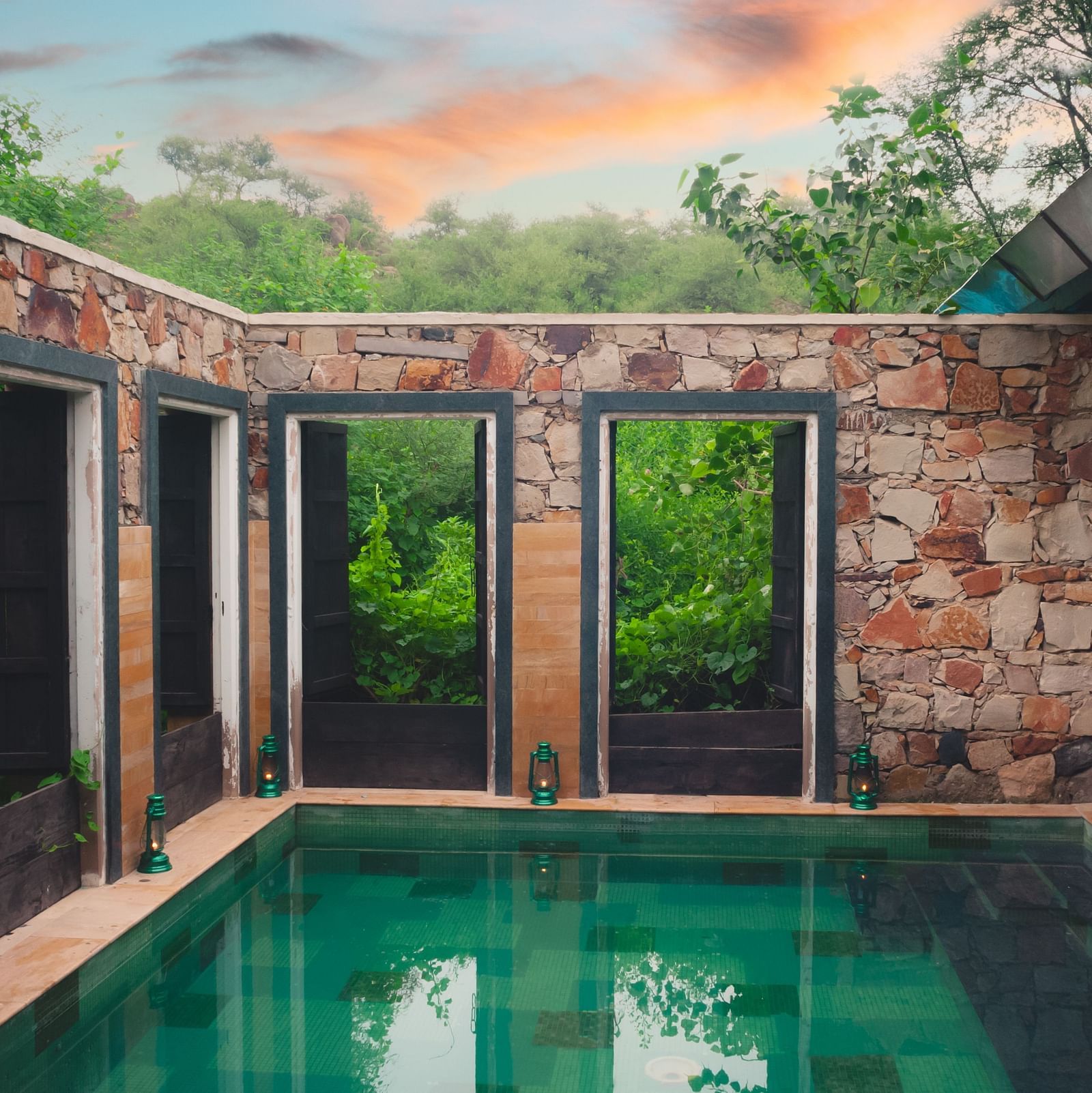 The private pool in the family cottages at our lodge in Sariska - Trees N Tigers, Sariska