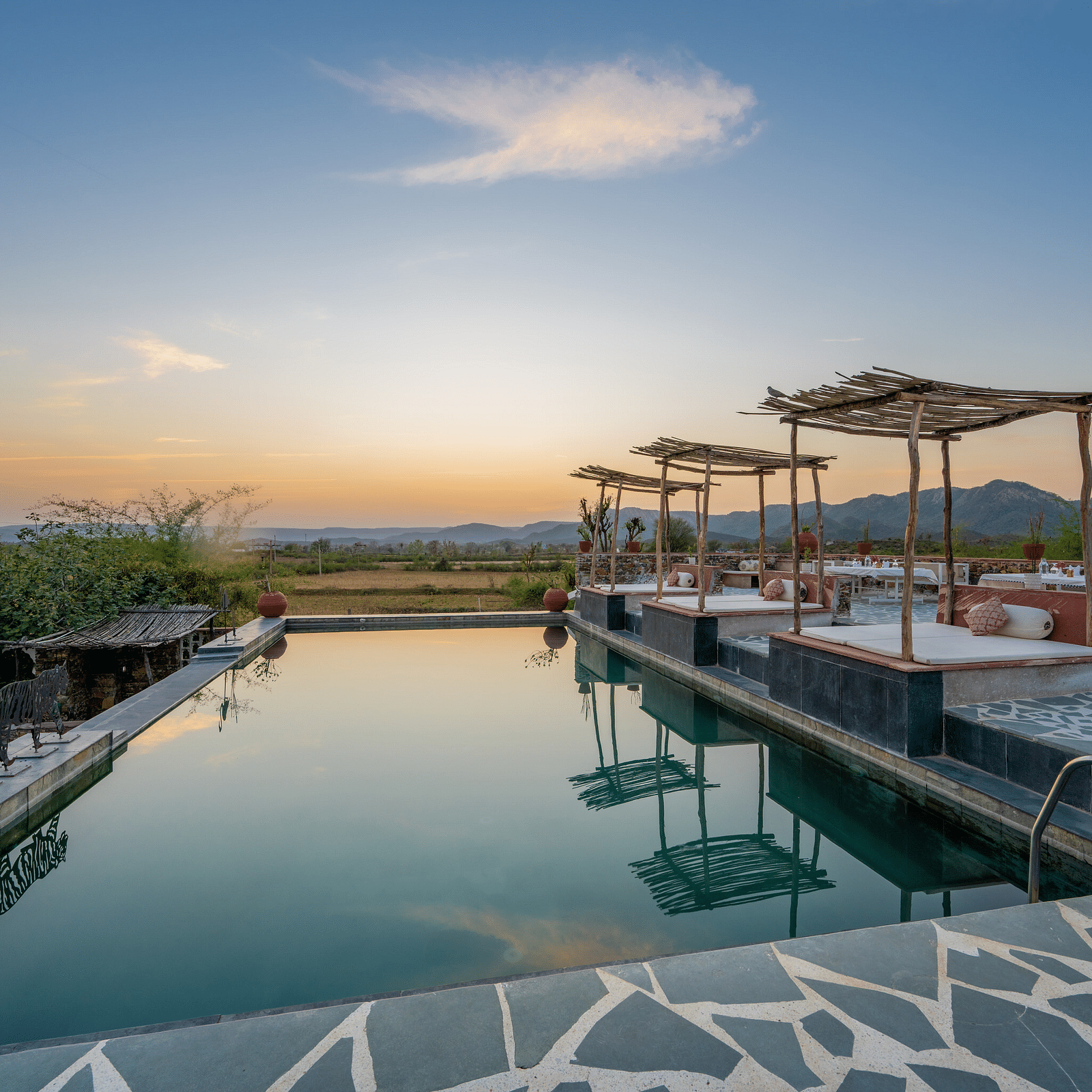 A pool with the beautiful views of Sariska - Utsav Camp