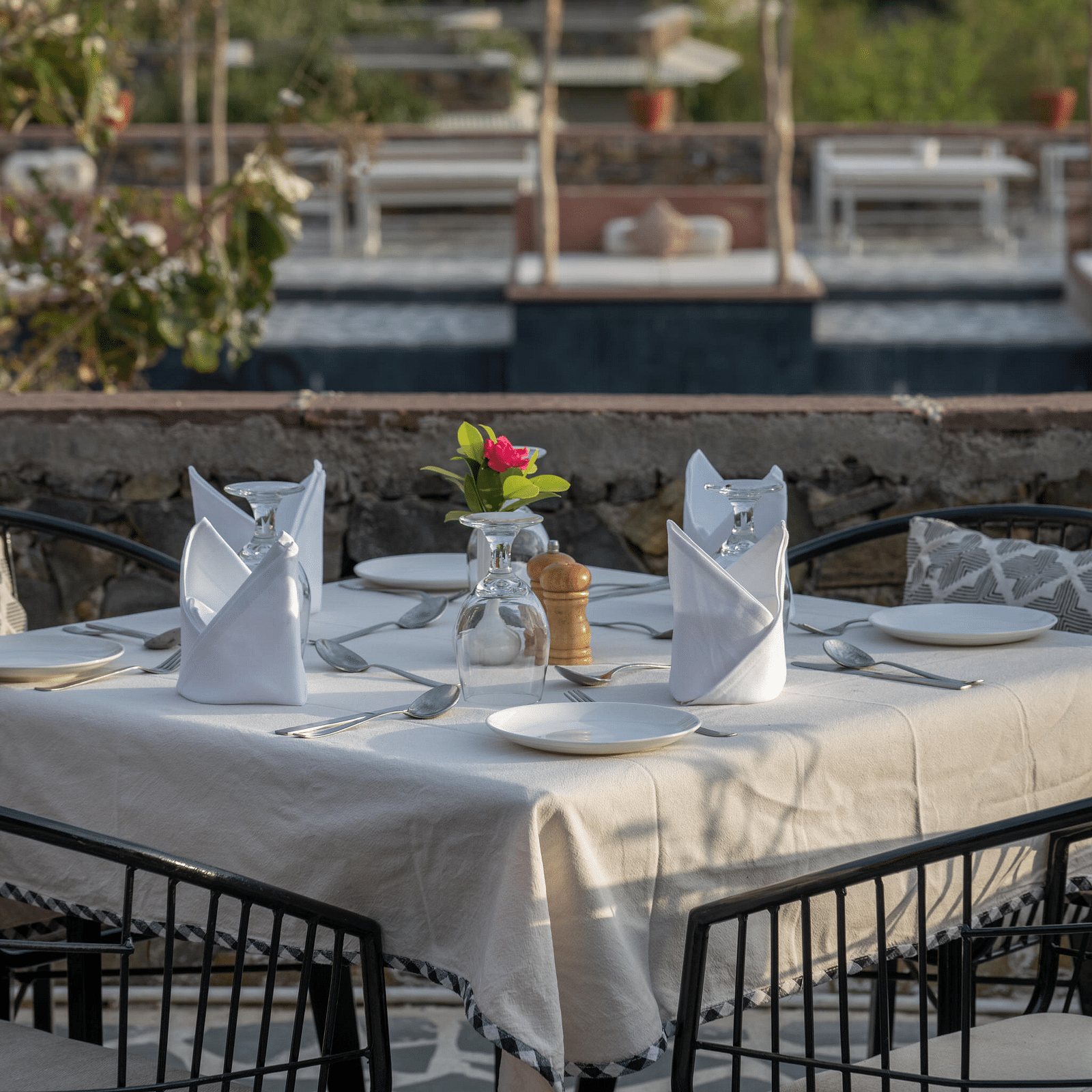 A close up shot of the dining arrangement - Utsav Camp