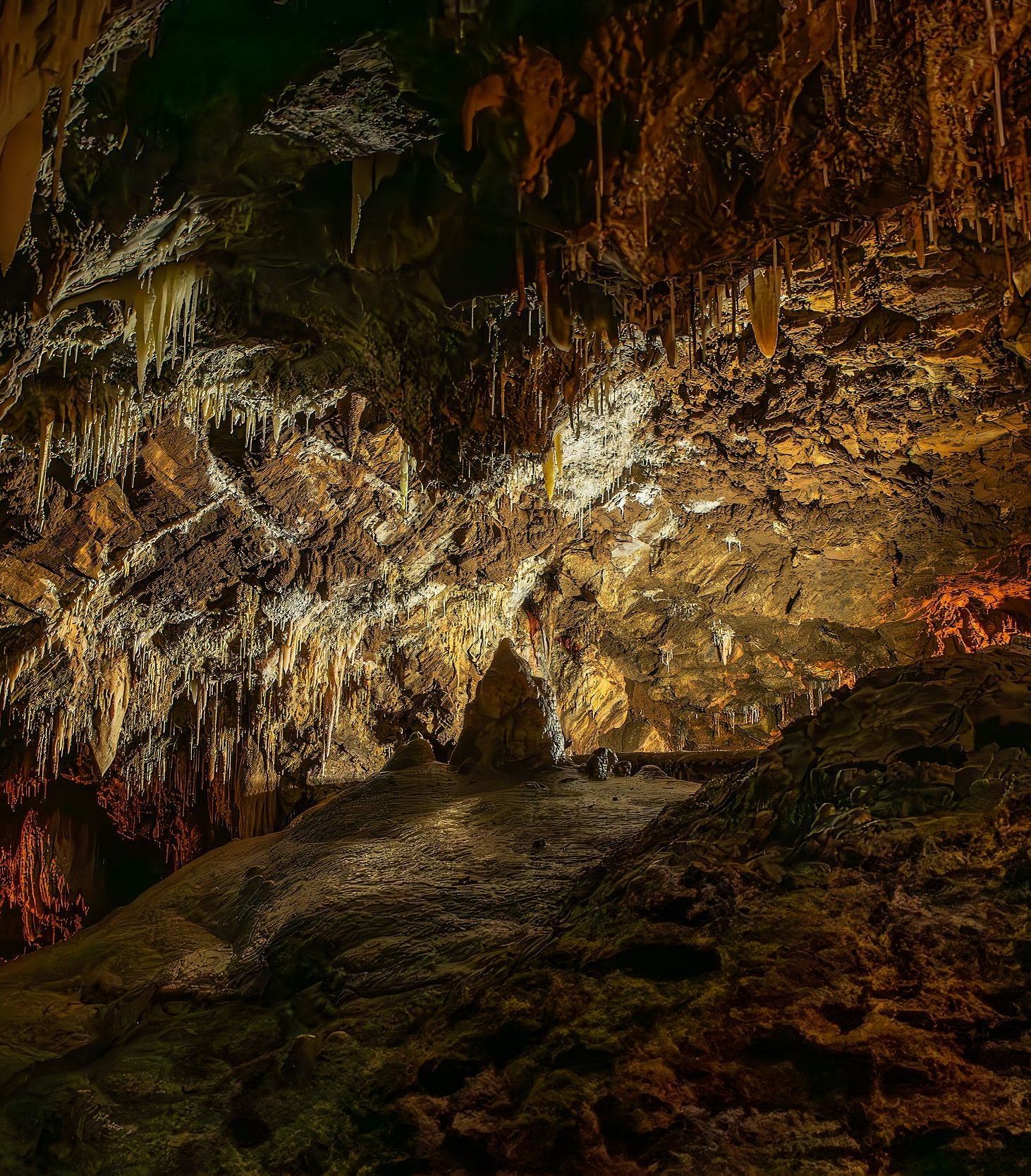 Interiors of a cave with stalagmite formations - Amador Hotel.