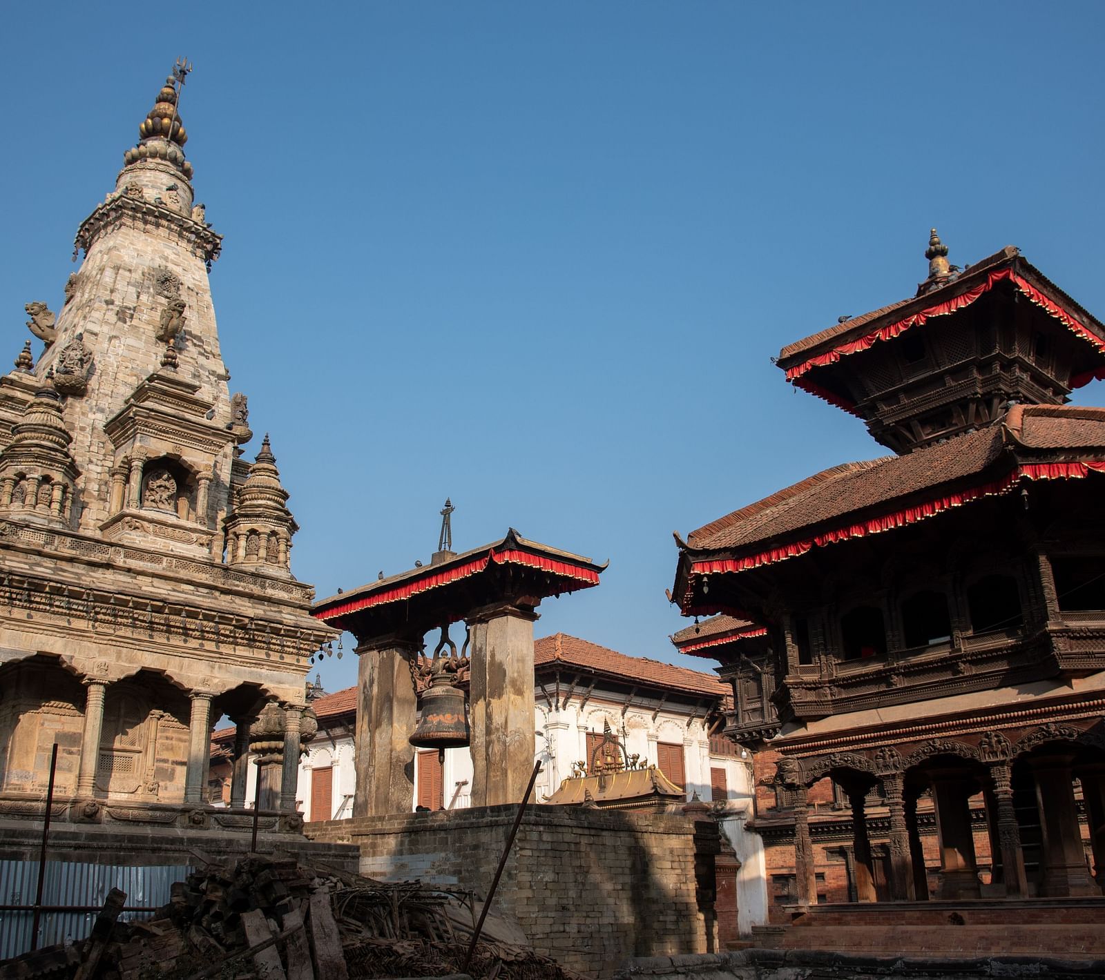 An overview of Vatsala temple structure with a clear sky in the background