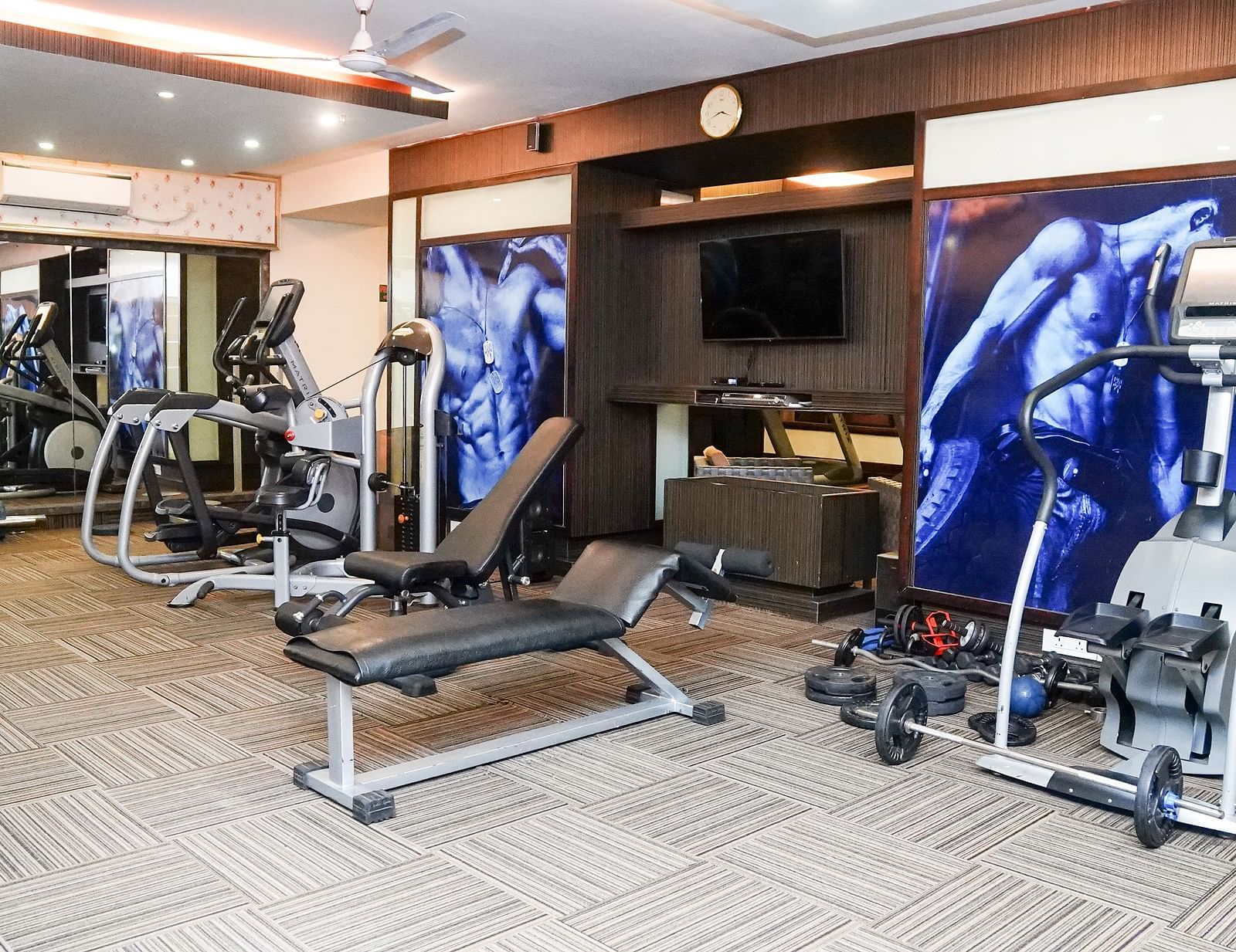 gym equipment in the fitness centre - Mayfair Lagoon, Bhubaneswar