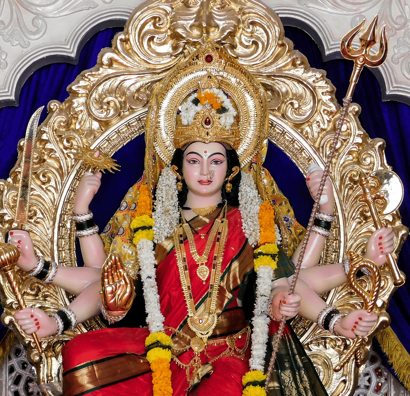 An image of an idol of a Hindu goddess