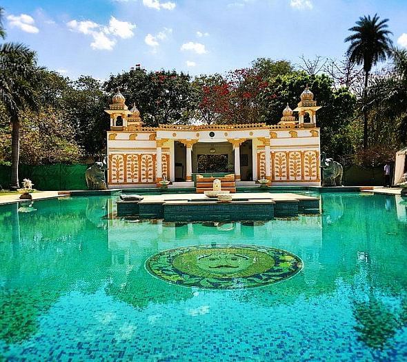 A pool at the Udai Bilas Palace
