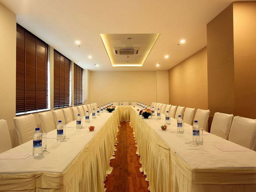 U shaped seating arrangement inside one of the event halls - Starlit Suites, Kochi