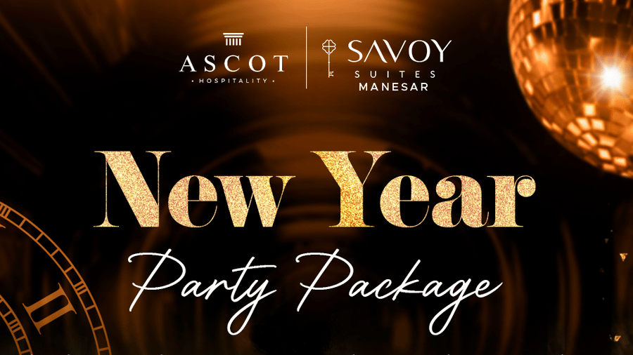 New Year Party Package at Savoy Suites, Manesar which offers gala dinner, bonfire, live singer, exciting prizes, and more. The package for a couple starts at just INR 6,999.
