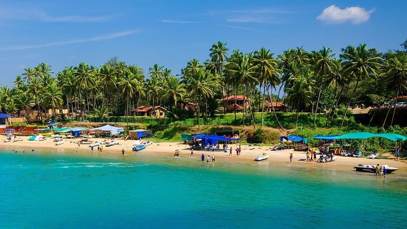 A panorama of the Arambol beach - beaches in Goa