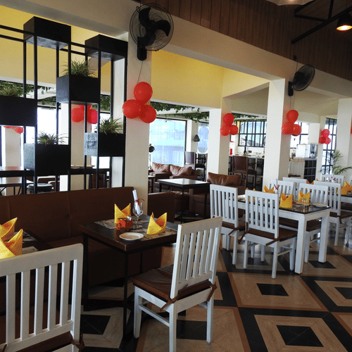 indoor seating area at one of the restaurants 66