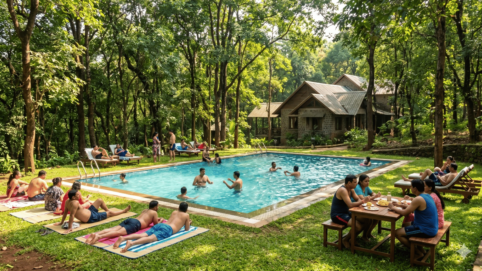 Best summer resort near Mumbai and Pune with pool Nature Trails Durshet Khopoli