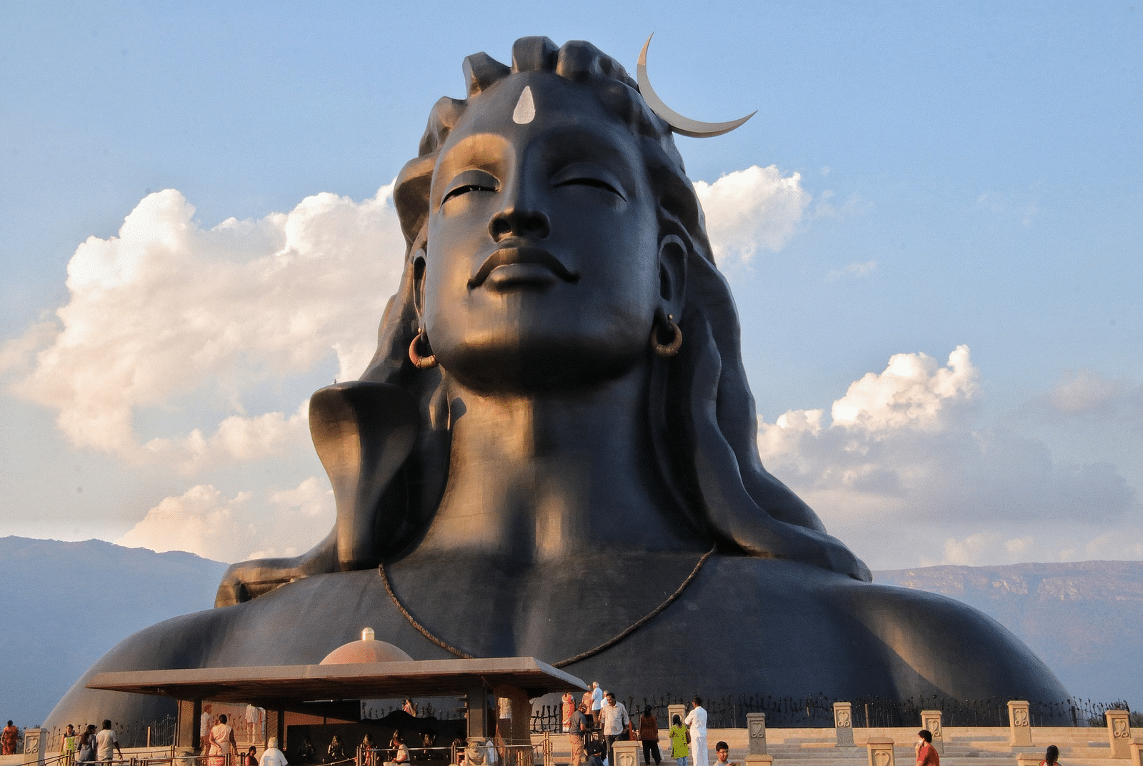 Statue of Lord Shiva againt clear skies