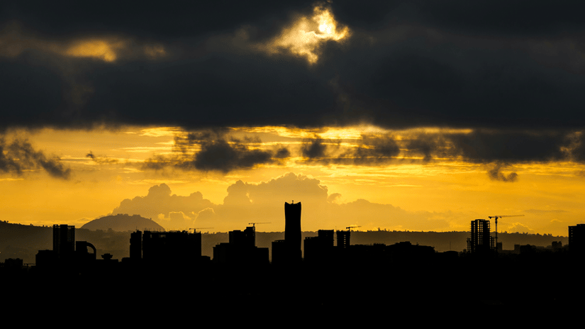 Clouds over the sky of Addis Ababa in the rainy season in Addis Ababa