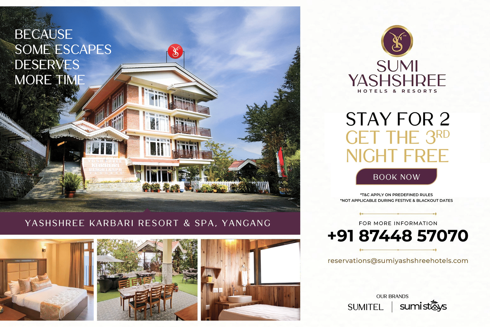 Pay for 2 nights, get your 3rd night free poster