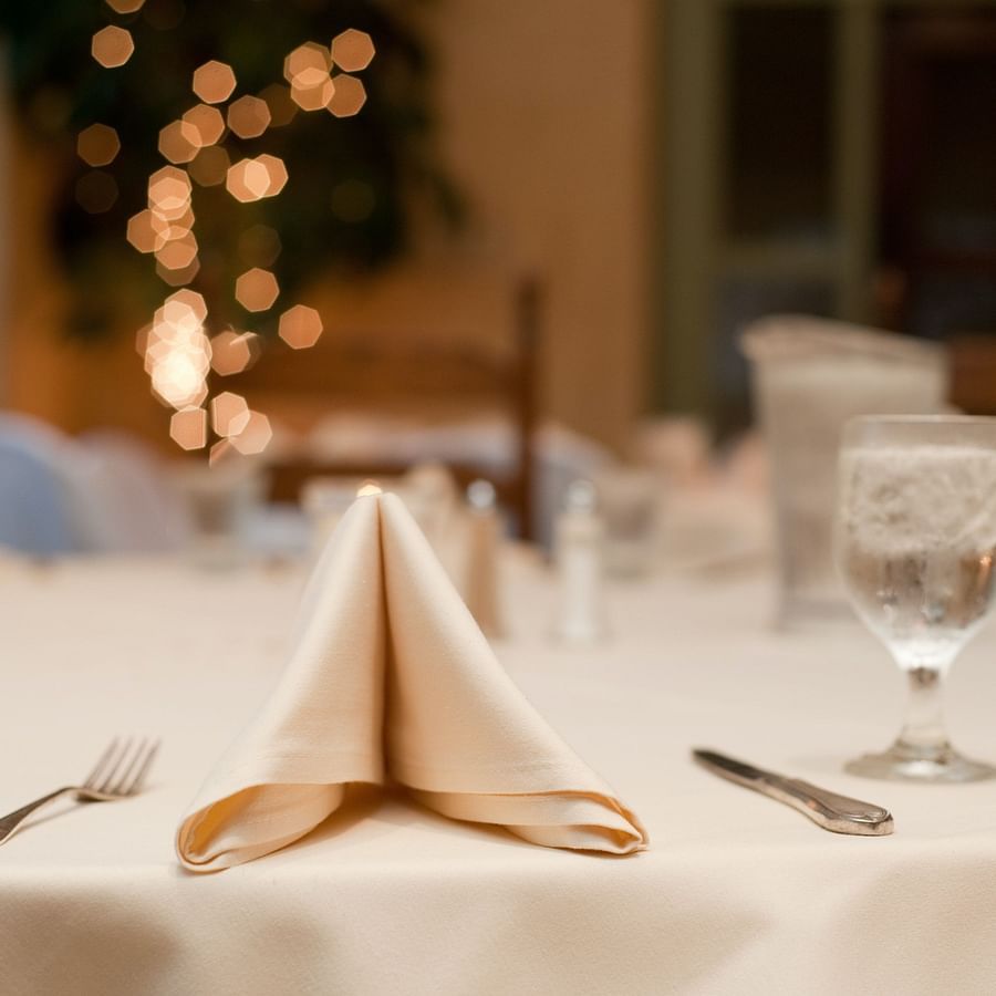a napkin placed on a table