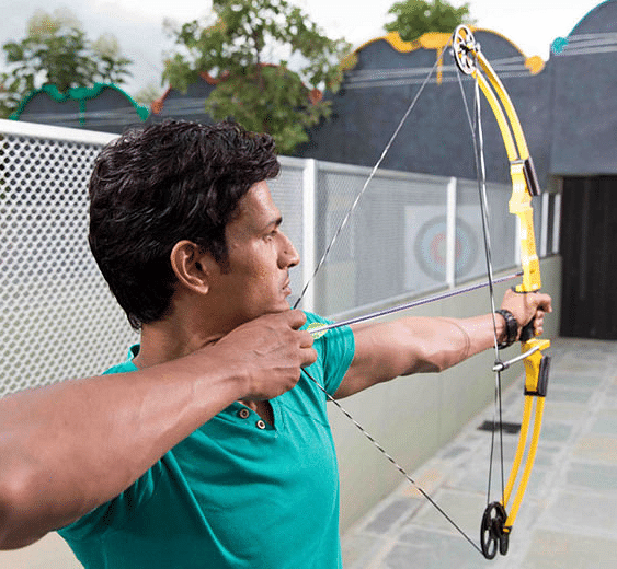 Archery game at Sahas Ramoji adventure park