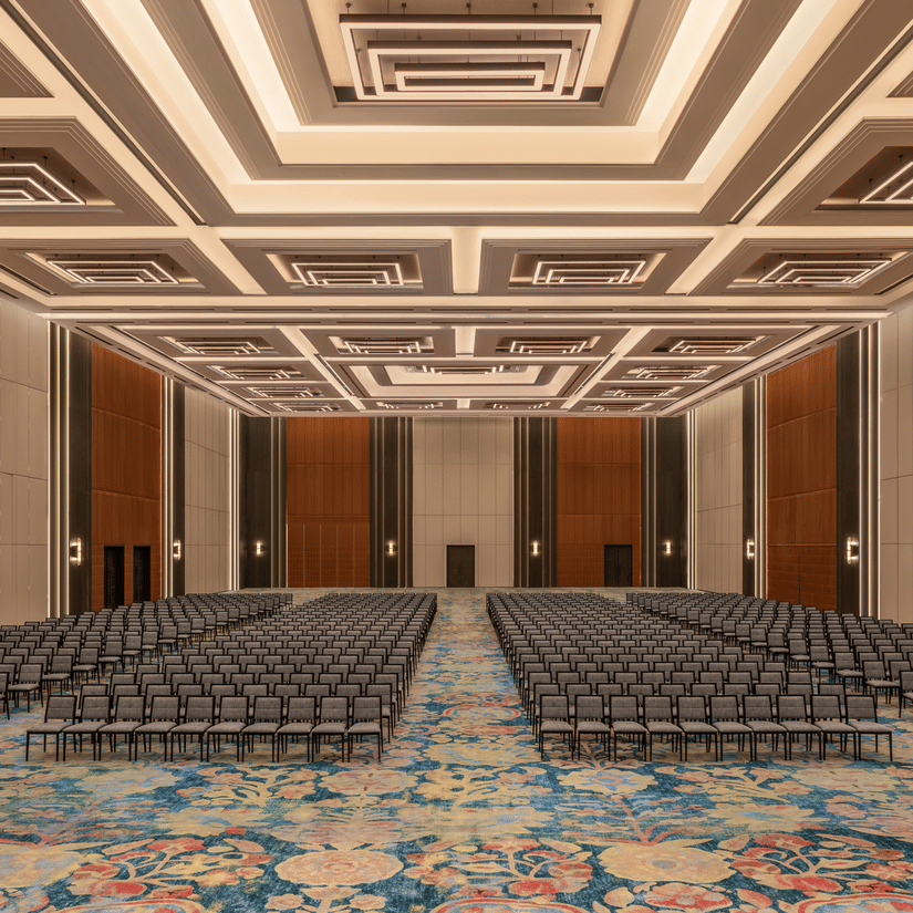 Convention Centre set up in theatre style with rows of chairs facing the stage at The Residency Signature Madurai.