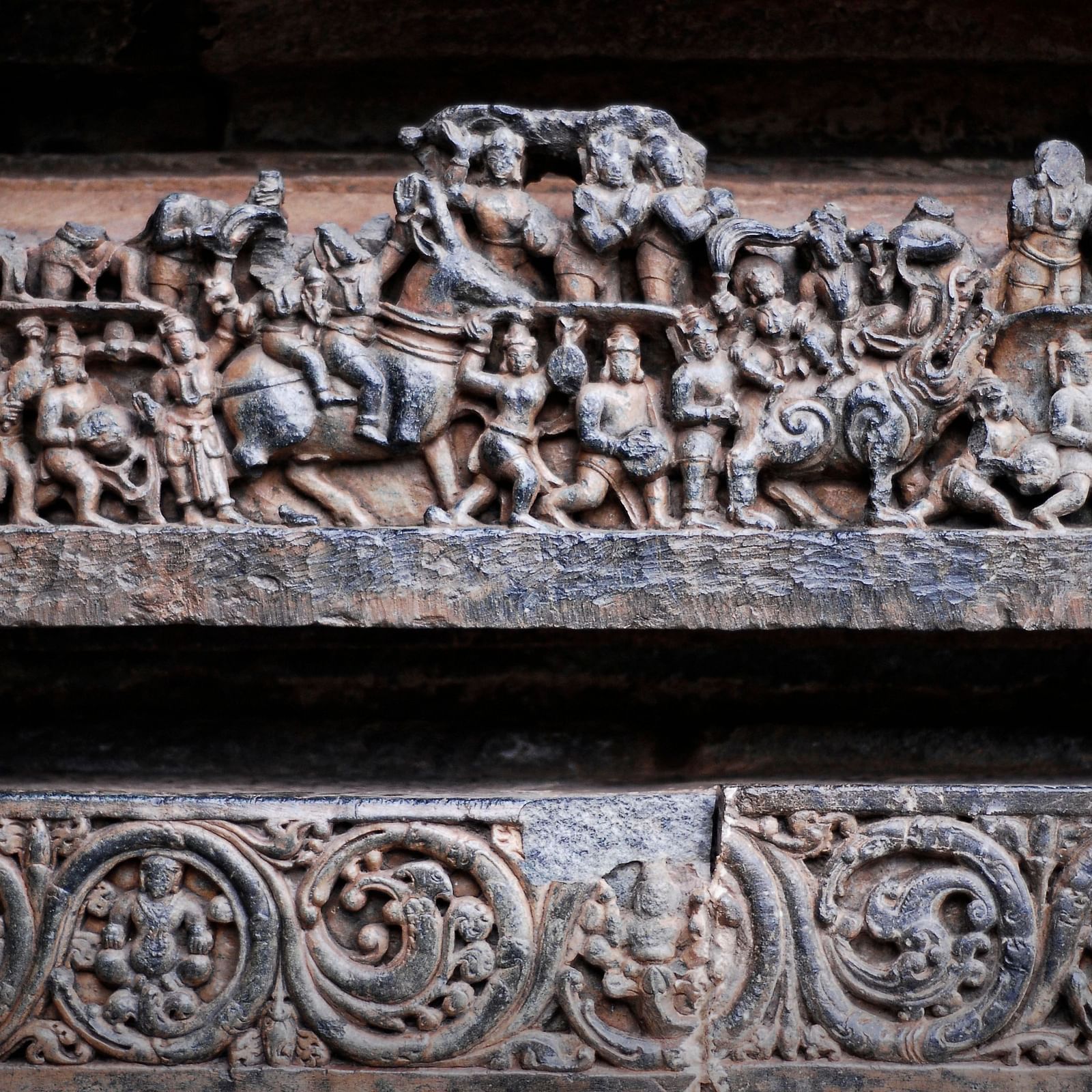 stone carvings at a temple in hassan