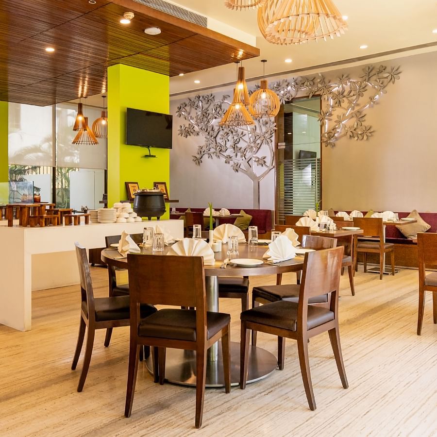  A warm ambience of Mehek restaurant at at Marasa Sarovar Portico, Rajkot