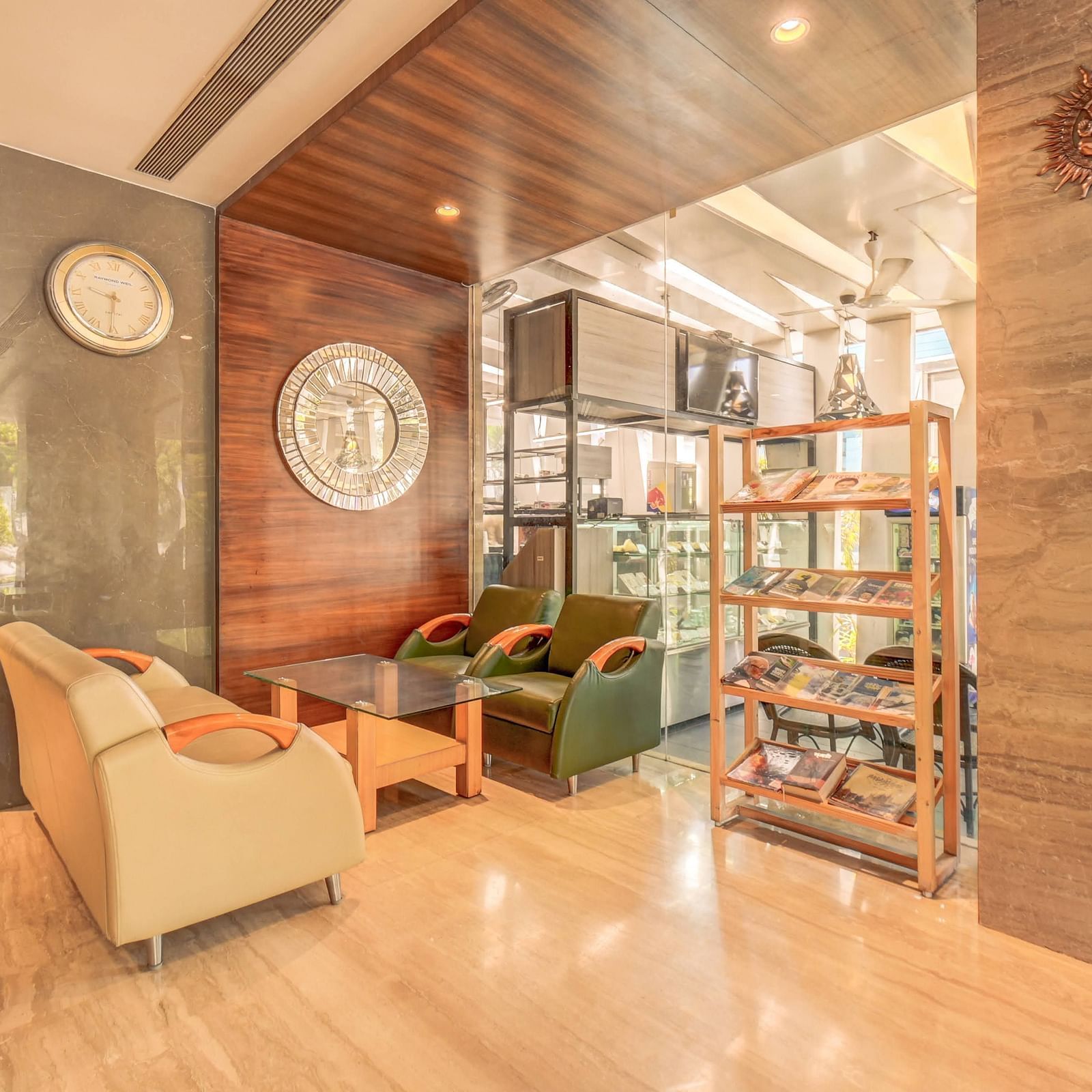 lobby with comfortable seating area at The SSK Solitaire Hotel & Banquets 
