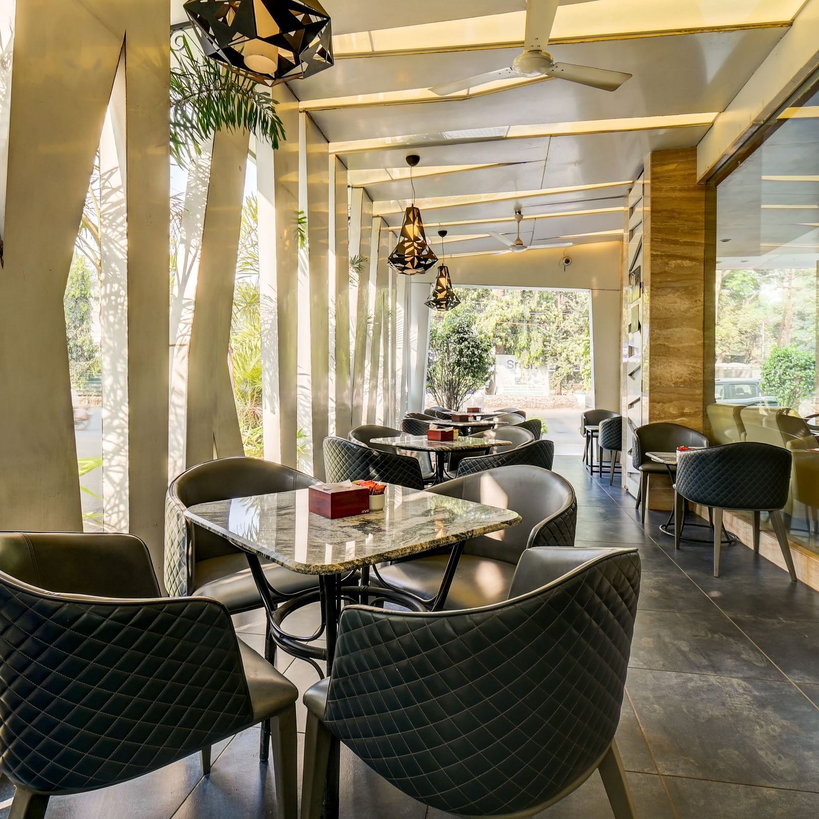 Charming outdoor cafe seating area at the Le Cafetino 