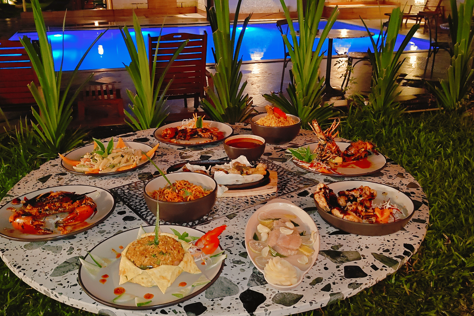 An elegantly plated sea food dish
