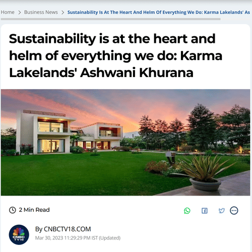 A screenshot of an article about Karma Lakelands.