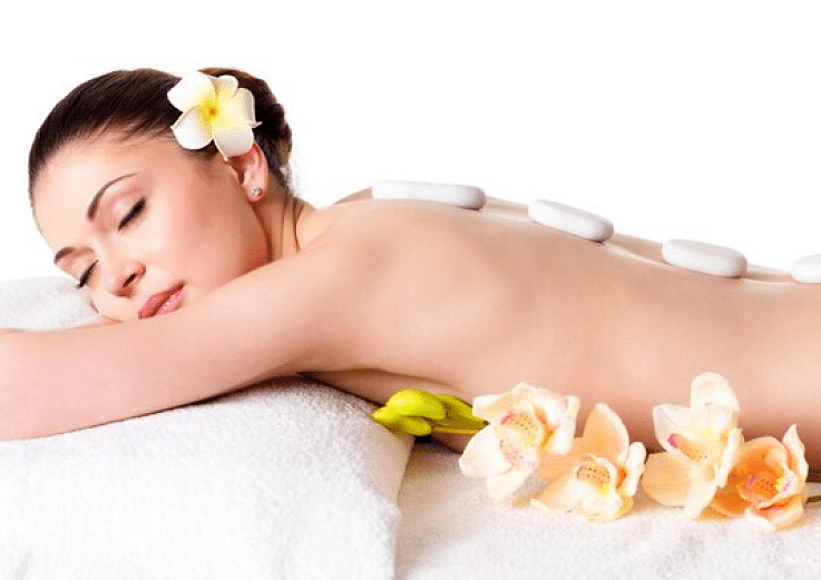 An image of a women enjoying a spa session