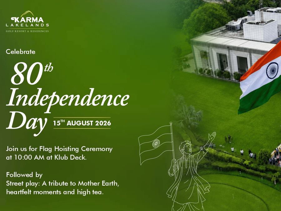 Karma Lakelands celebrates India’s 80th Independence Day with a flag hoisting ceremony at Klub Deck, followed by a street play, heartfelt moments and high tea.