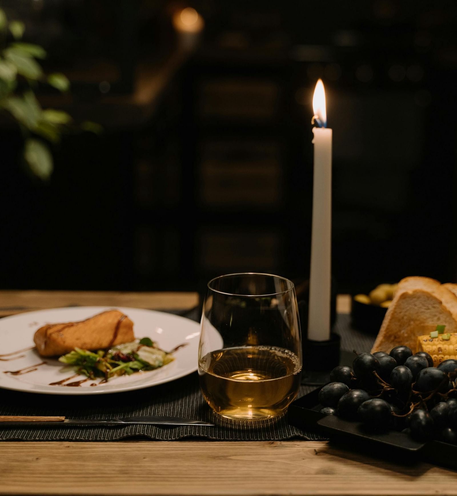 A table of food and fruits and candle  | Mango Hill, Yercaud