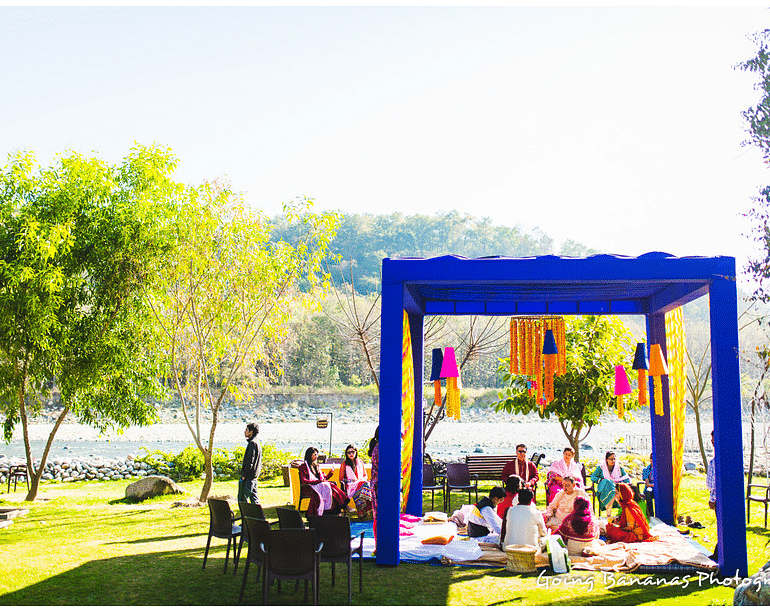 An image featuring the outdoor event decorations in the day time