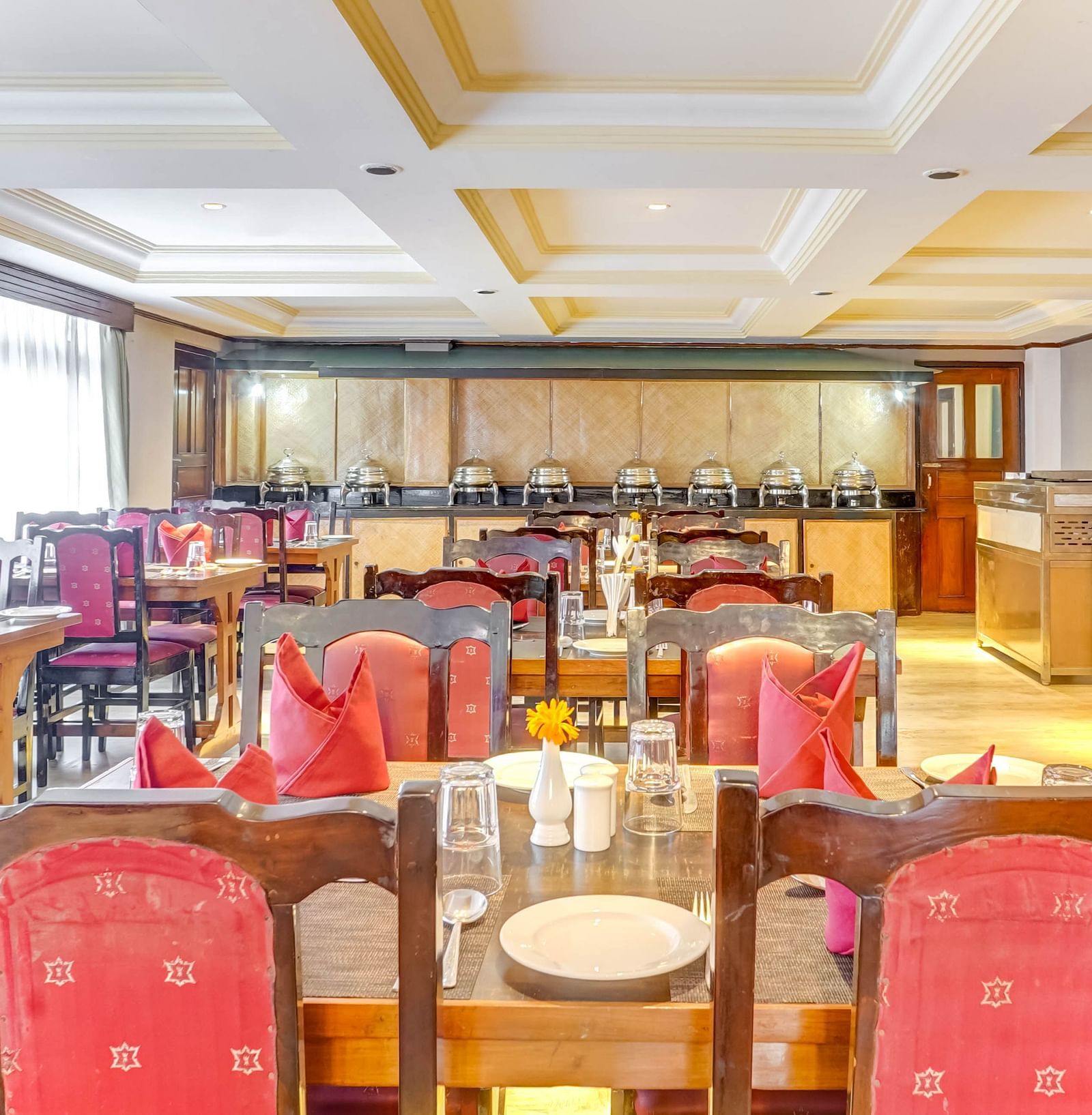 Image of a dining space with cutleris on the table at Summit Tashi Ghang Heritage Resort, Pelling