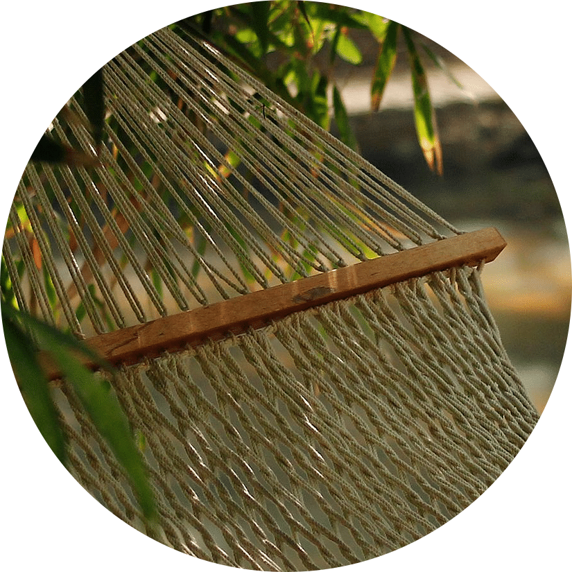 A hammock hanging between trees over water-Amanvana Spa Resort, Coorg - Luxury Resort