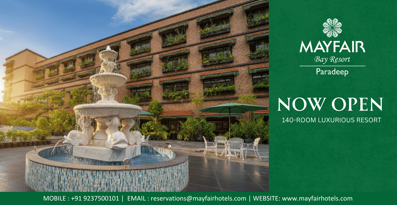 MAYFAIR Bay Resort, Paradeep Open Now Web Banner