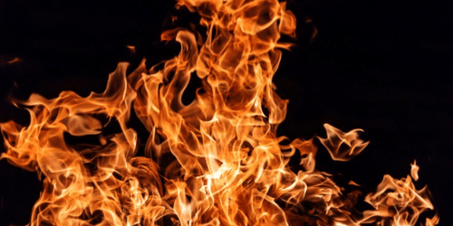 Rising flames creating shifting shapes as they burn upward