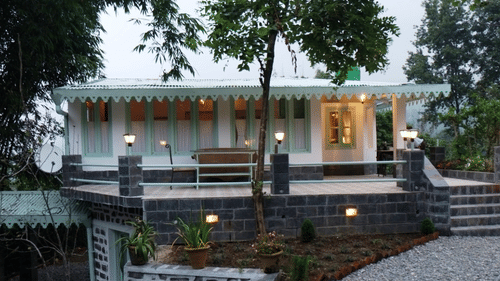 Aloha On the Ganges Rishikesh Front view of the Bungalow Naukuchiatal 1