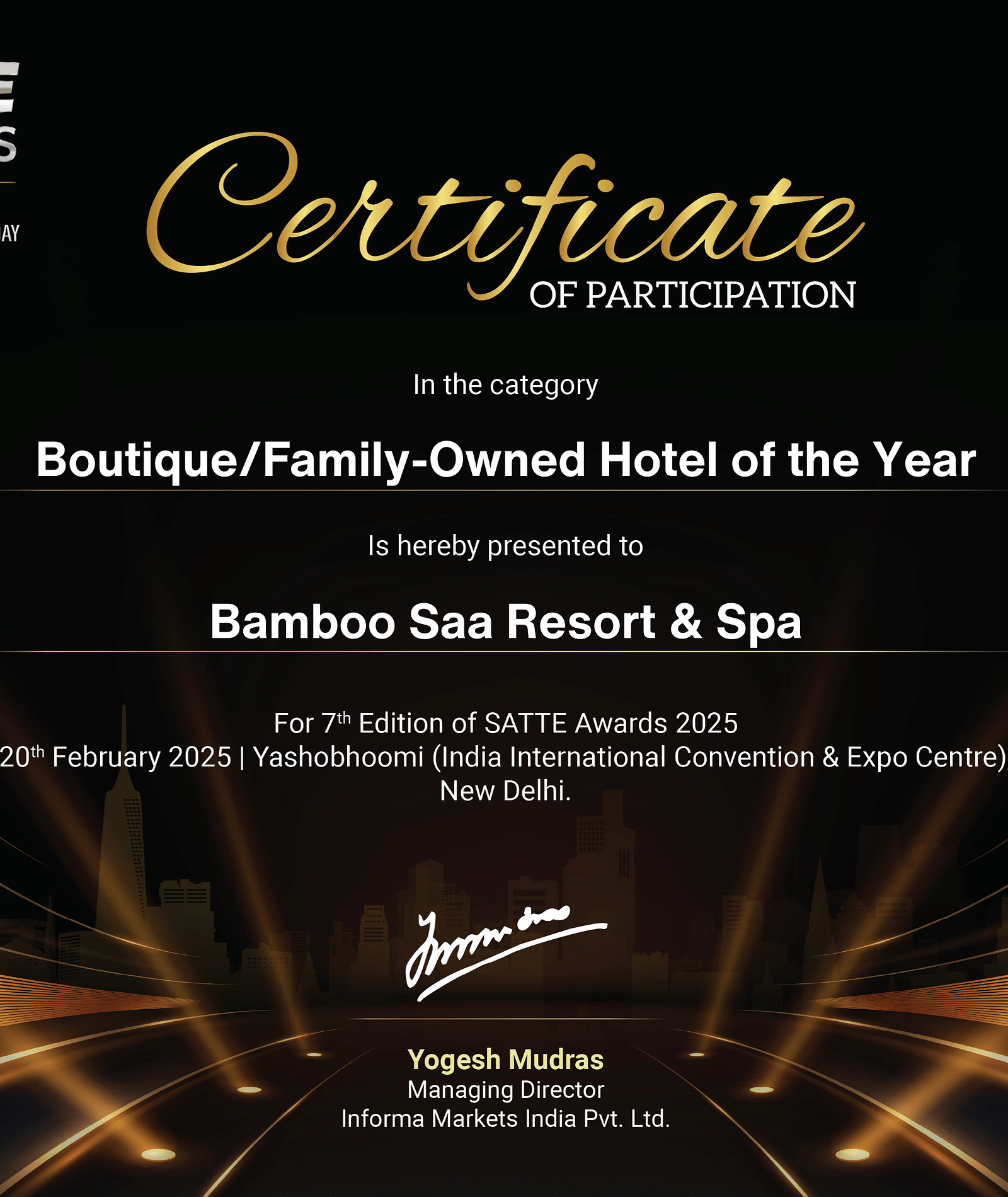 Boutique Family-Owned Hotel of the Year - Bamboo Saa Resort & Spa