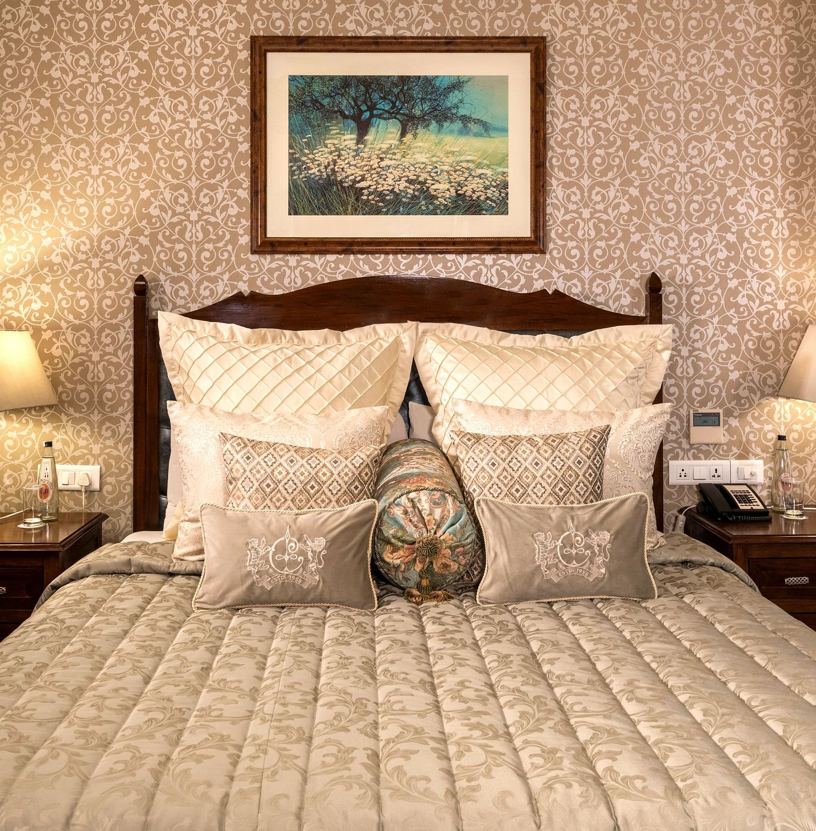 image of a king size bed at the Club Room at The Claridges Nabha Residence